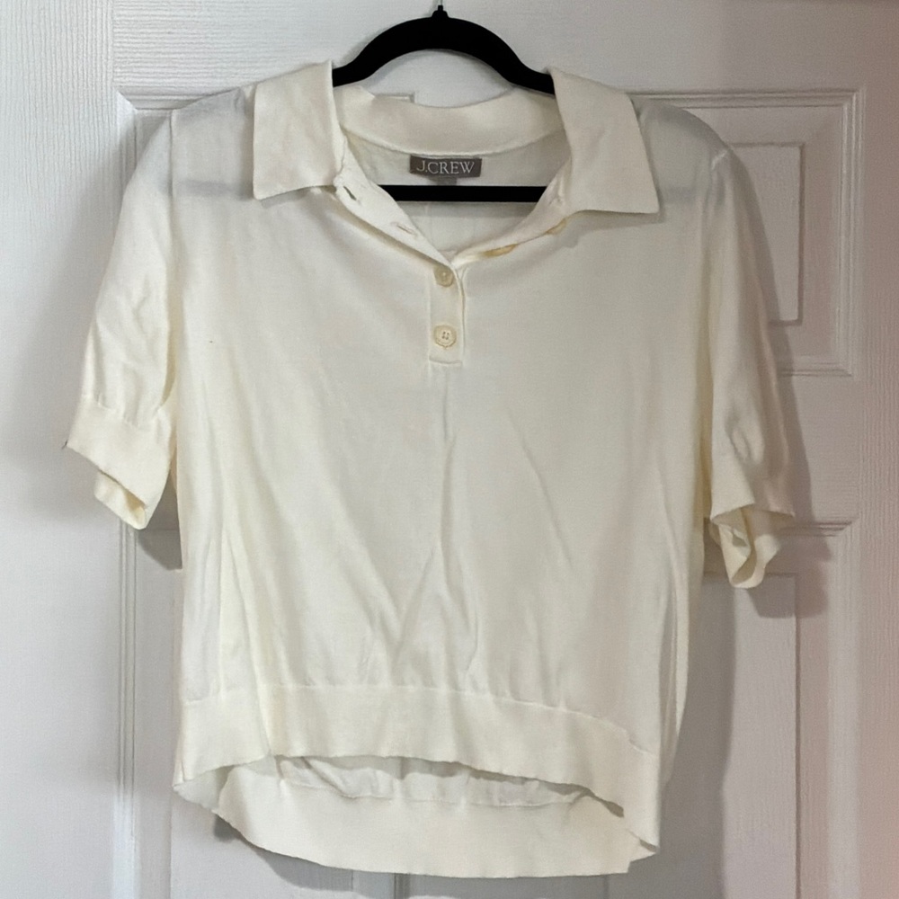 J. Crew Off-White Collared Top